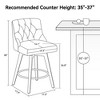 Vipbear Bar Stools Set of 2,27 inch Modren Bar Chairs with Back,360°Swivel Stool Seat Chairs for Kitchen lsland Counter Height Bar Stools - 3 of 4