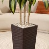 DR.Planzen UV Resistant Artificial 6-7FT Tall Pre Potted Dracaena Tree with White/Brown Tall Square Planter for Indoor Outdoor House Home Decor - 4 of 4