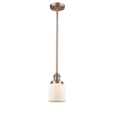 Bell - 1 Light Stem Hung Mini Pendant In Industrial Style-10 Inches Tall and 5 Inches Wide