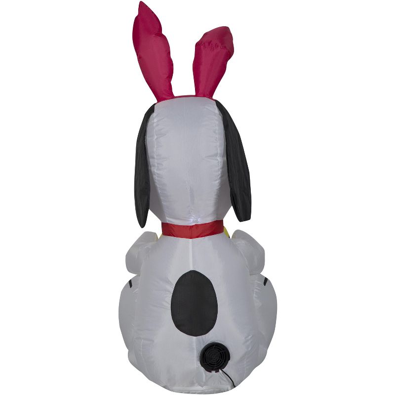 Peanuts Airblown Inflatable Snoopy with Bunny Ears and Decorated Egg, 3.5 ft Tall, White, 4 of 6