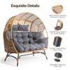 Karl Home | Metal and PE Rattan Double-person Egg Chair - 3 of 4