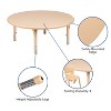 Emma and Oliver 45" Round Natural Plastic Height Adjustable Activity Table Set with 4 Chairs - image 4 of 4