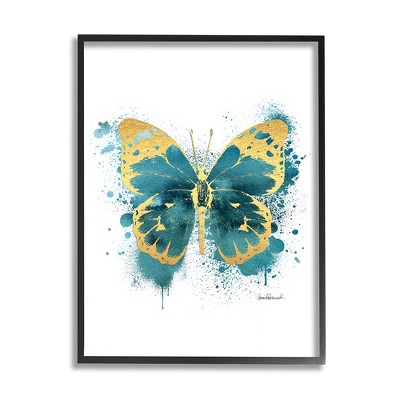 Stupell Industries Butterfly Wings Abstract Blue Watercolor Painting