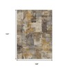 HomeRoots 9' X 12' Brown Beige And Charcoal Abstract Washable Indoor Outdoor Area Rug - 2 of 4