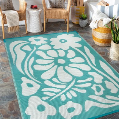 Lahome Outdoor Plastic Straw Rug-Waterproof Reversible Mat for Patio,Balcony,Deck,Backyard,Beach
