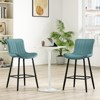 Bencmate Dining Chairs, Faux Leather Counter Height Bar Stools Set of 2, Modern Barstool Counter Chairs for Dining Room, Black, 15.7"*19.3"*36" - 3 of 4