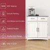 VANIRROR Sideboard Buffet Cabinet, Coffee Bar With Cabinet Two Drawers, Sideboard Cabinet for Kitchen, Living Room, Entryway, White And Gray Top - 2 of 4