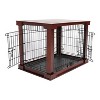 Merry Products 2 Door Decorative Pet Kennel with Wooden Protection Cover, Divider Insert, and Removable Tray End or Side Table, Large, Brown, (2 Pack) - 3 of 4