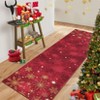 Christmas Snowflake Area Rug with Non-Slip Backing, Machine Washable Low Pile Carpet for Living Room and Bedroom Holiday Decor - 2 of 4