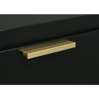 Black and Gold 2-Drawer Modern Nightstand