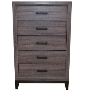 DOMETOUR Contemporary Style 5-Drawer Chest Made with Wood in Gray - 1 of 4