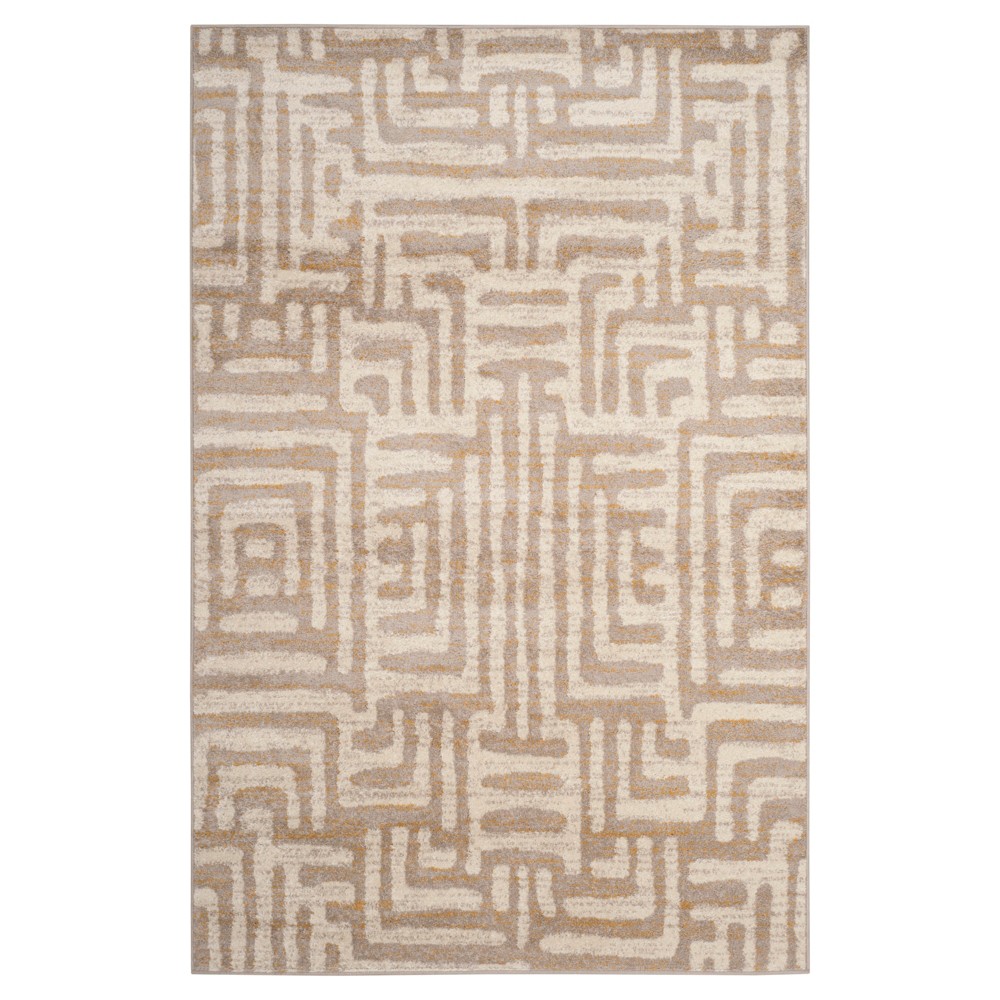 Ivory/Mauve Shapes Loomed Area Rug 5'1inx7'6in - Safavieh
