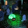 Tangkula Halloween Inflatable Spider with Cobweb Creepy Blow-up Spider with LED Rotating LED Light Green Black Legs Waterproof Halloween Decoration - 2 of 4