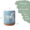 Elanze Designs Kitchen Utensil Holder With Non Slip Cork Base Large 8 Inch Ceramic Storage Crock Animal Countertop Organizer Floral Folk Horse Sky - 2 of 4