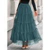 Tulle Skirts for Women 2025 Fall Fashion Elastic High Waisted Fairy Tiered Flowy A-Line Casual Maxi Long Skirt Sage Green - 4 of 4