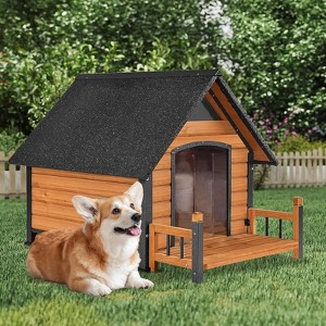 Outdoor & Indoor Insulated Dog House with Porch ¨C Weatherproof, Anti-Bite Shelter for Large Breeds, All-Season Comfort - 1 of 4