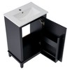 NicBex 20" Modern Matte Finish Small Bathroom Vanity with Top Ceramic Sink,Freestanding Vanity Cabinet with 1 Door&Basin,1.38"Pre-drilled Faucet - 3 of 4