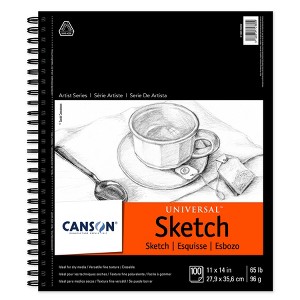 Canson Artist Series Universal Sketch Pad, Side Wire Binding, 100 Sheet, 11x14 inch, 1 Count - 1 of 4