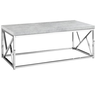 HomeRoots 47" Gray And Silver Iron Coffee Table