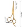 Unique Bargains Hair Straight Scissors for Long Short Thick Hard Soft Hair Clippers Stainless Steel for Men Women 6.69 inch Gold Tone 1 Pc - 2 of 4