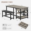 WhizMax Dining Table Set for 4, Kitchen Dining Table Set with Upholstered Benches and Storage Drawer - 3 of 4