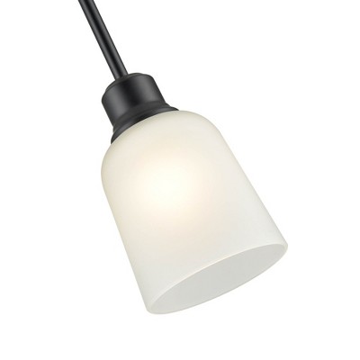 Amberle Matte Black Mini Pendant with White Glass