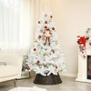 NAYSAYE 6ft Unlit Artificial Christmas Tree with 1000 Realistic Branch Tips Auto Open Design for Indoor Holiday Decor, White, 43.3"*43.3"*70.9" - 2 of 4