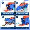 Skirfy Dinosaur Carrier Truck with 8 Metal Cars, 3-in-1 Dinosaur Truck with Sliding Race Tracks, Transforms into Triceratops - 3 of 4