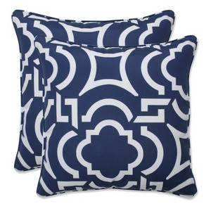 Carmody 2pc Outdoor Throw Pillows Navy - Pillow Perfect - 1 of 4