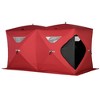 Outsunny 8 Person Ice Fishing Shelter, Waterproof Oxford Fabric Portable Pop-up Ice Tent with 4 Doors for Outdoor Fishing - 4 of 4