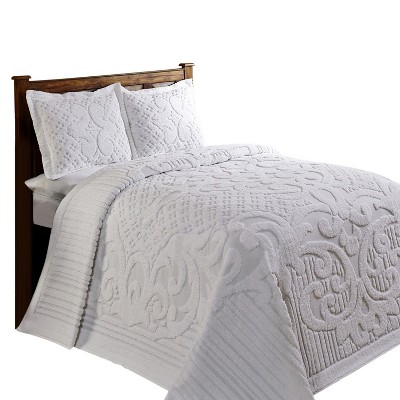 Better Trends Ashton Queen 100% Cotton Chenille Tufted Medallion Bedspread & Sham Set, Soft Breathable Bedding, Machine Washable, OEKO-TEX, White — фото 2