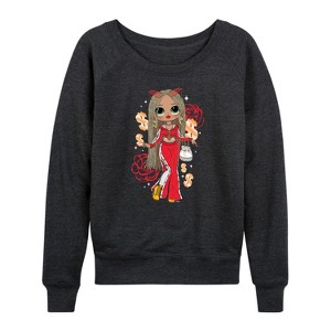 Women's - LOL Surprise! - Money & Swag Lightweight French Terry Wide Neck Long Sleeve Shirt - 1 of 4