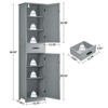 USIKEY  67“ Tall Bathroom Cabinet, Storage Cabinet with 4 Shelves & 2 Doors, Narrow Storage Cabinet for Bathroom, Living Room, Home Office, Greige - 3 of 4