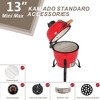 Winado 13in Round Ceramic Charcoal Grill in Red - 4 of 4