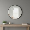 HomeRoots 24" Black Round Framed Accent Mirror - 2 of 4
