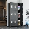 Garvee 9 Doors Metal Black Office Storage Lockers with Lockable Compartments Black Steel Storage Cabinet - 3 of 4