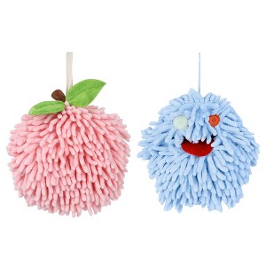 REGALWOVEN 2 Pcs Cute Comfortable Soft Absorbent Chenille Fuzzy Hand Towel - 1 of 4