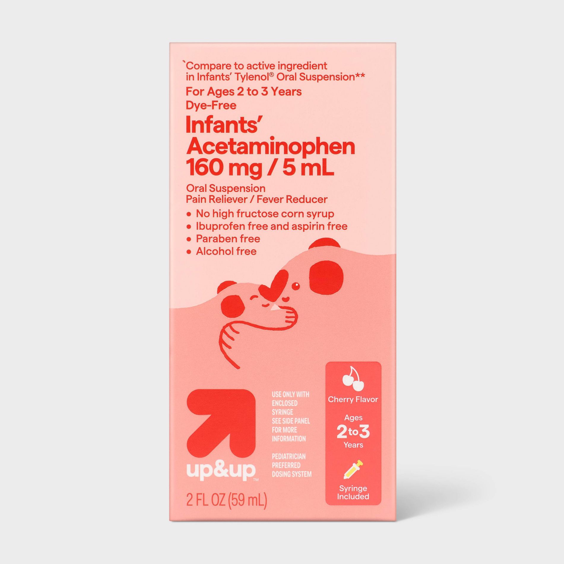 Infants' Acetaminophen - 2 fl oz - up&up™: Liquid, 160mg, Whole Body, Cherry Flavor