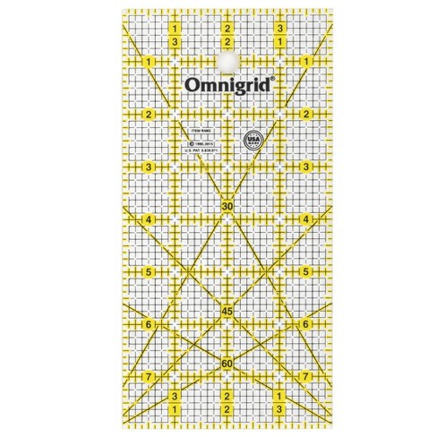 Omnigrid 6-1/2 x 6-1/2 Square Quilting and Sewing Ruler