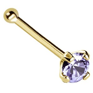 Jewelry Avalanche 22G 14K Gold Ball-end Nose Stud with Tanzanite Gemstone - 1 of 2