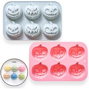 JDICTION 2 Pack Pumpkin Chocolate Molds, 6 Cavity Pumpkin Shapes for Halloween, Autumn, Thanksgiving, Candy, Gummy, Resin, DIY Crafts - 1 of 4