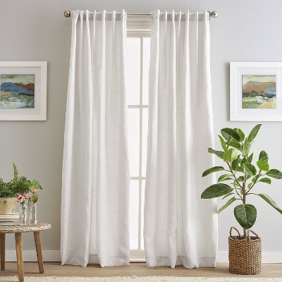 84"x50" Peri Home 2pk 84" 100% Linen Back Tab Lined White