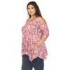 Plus Size Snake Print Cold Shoulder Tunic - 2 of 4
