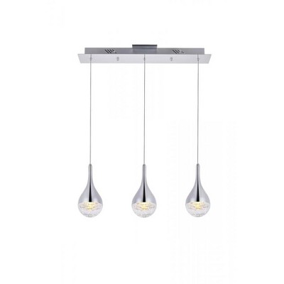 Elegant Lighting Amherst Collection LED 3-light chandelier 24in x 4in x 9in chrome finish