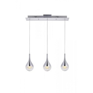 Elegant Lighting Amherst Collection LED 3-light chandelier 24in x 4in x 9in chrome finish - 1 of 4