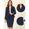 INSPIRE CHIC Women's Business Long Sleeve Notched Lapel Peplum Blazer Pencil Skirt Suit Set 2 Pcs - 2 of 4