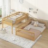 Twin XL/Full XL/Queen Over Queen Bunk Bed with Ladder and Guardrails, Convertible into Two Separate Beds, White/Natural - ModernLuxe - 3 of 4