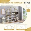 CAVINAS Bookcases for Living Room 5 Tiers Office Bookshelf Display Shelf Bookcase with Round Top, X Bar Gold Frame - 4 of 4