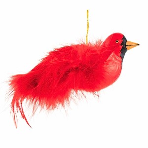 Italian Ornaments 2.5 Inch Ruby Red Bird Italian Glass Ornament Tree Ornaments - 1 of 4