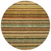 Coral Gold And Green Striped Washable Indoor Outdoor Area Rug - 4 of 4